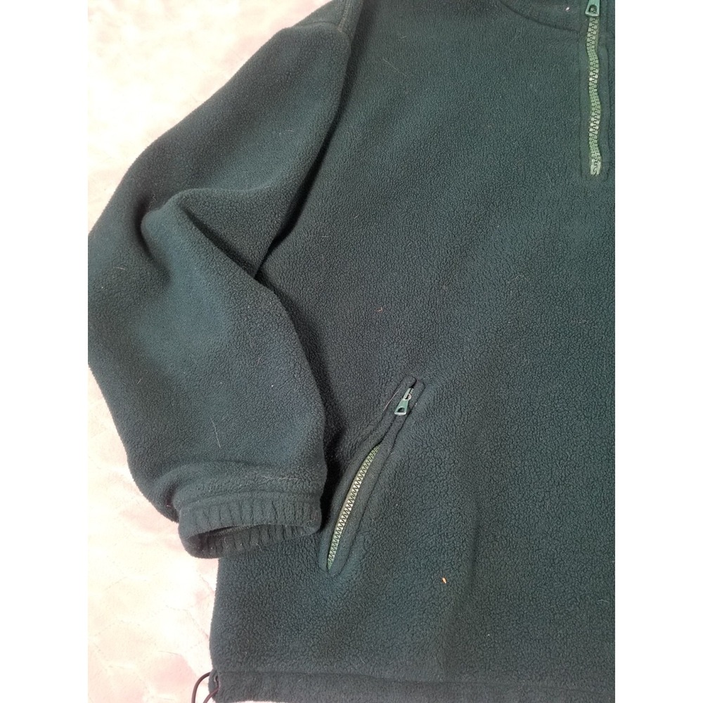 Denbigh Fleece 1/4 Zip Jacket Mens Large Green Vintage Made in England - Picture 2 of 9